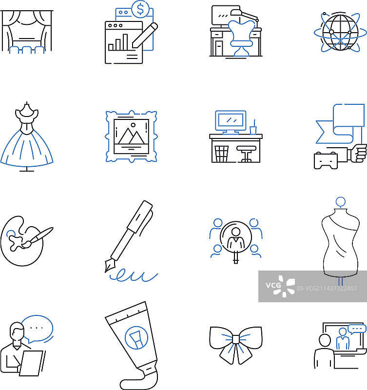 专业服务线性图标合集图片素材