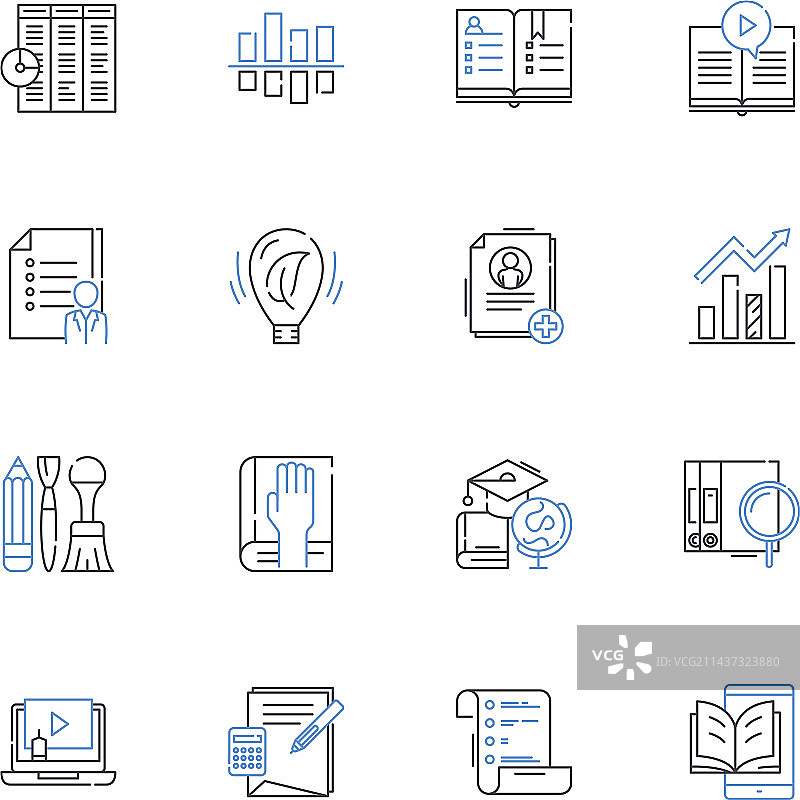 探索发现线性图标集合图片素材