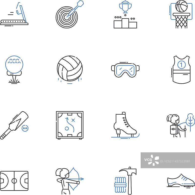 瑜伽线条图标合集：体式与呼吸图片素材