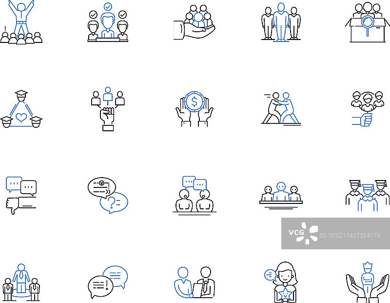 教育线性图标合集学习图片素材