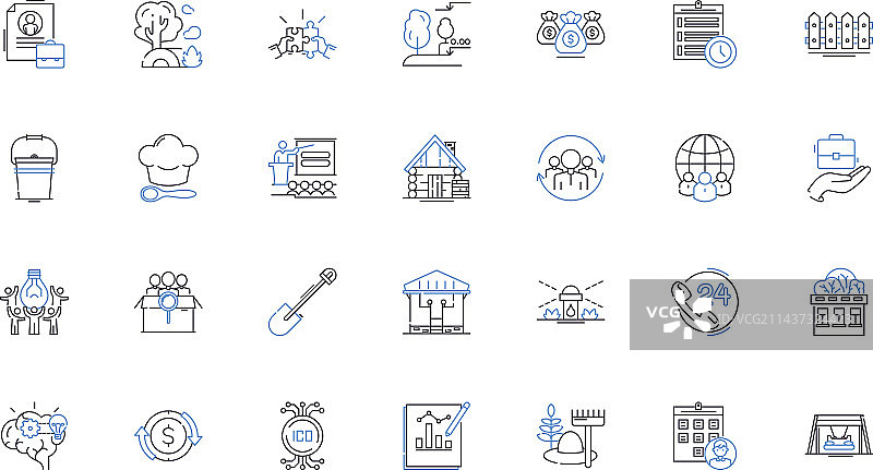 绿色科技线性图标集合：太阳能图片素材