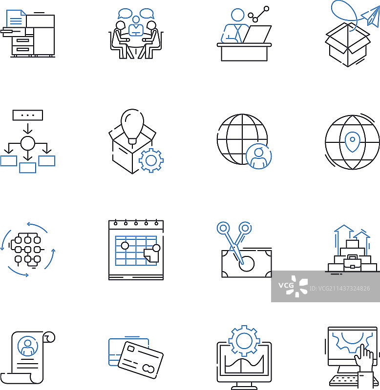 公司设施线性图标集合图片素材