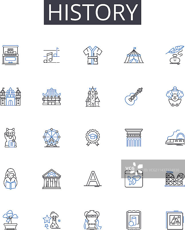 医学健康历史线性图标合集图片素材