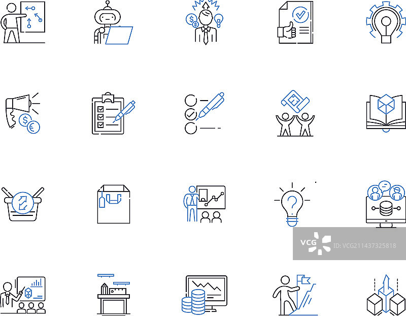 组织发展线性图标合集图片素材