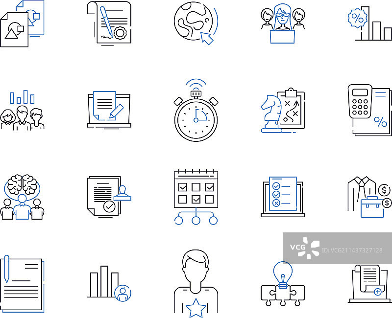 竞争情报线性图标合集图片素材