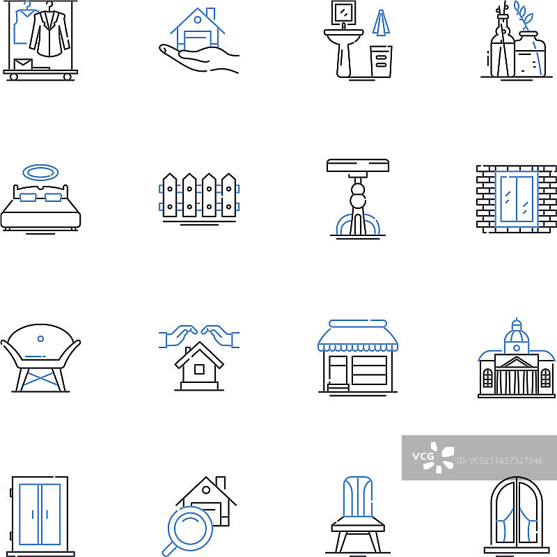 现代设计风格线条图标合集图片素材