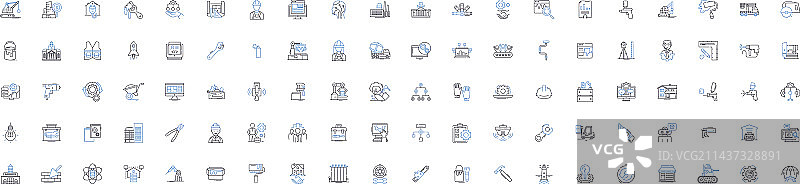 建筑师线条图标合集设计蓝图图片素材