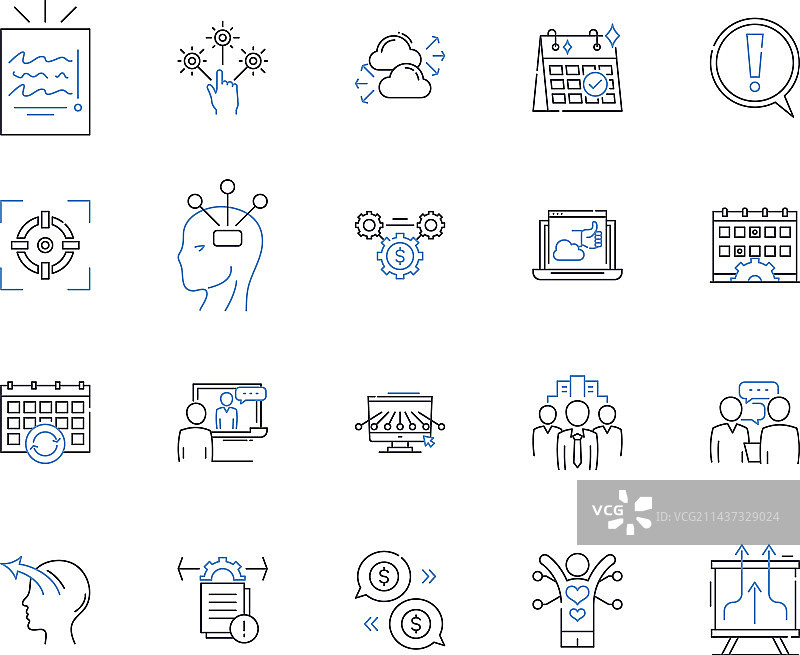 创新举措线性图标合集图片素材