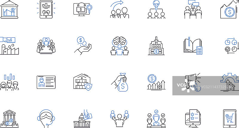 坚固的基础设施线条图标集合系统图片素材