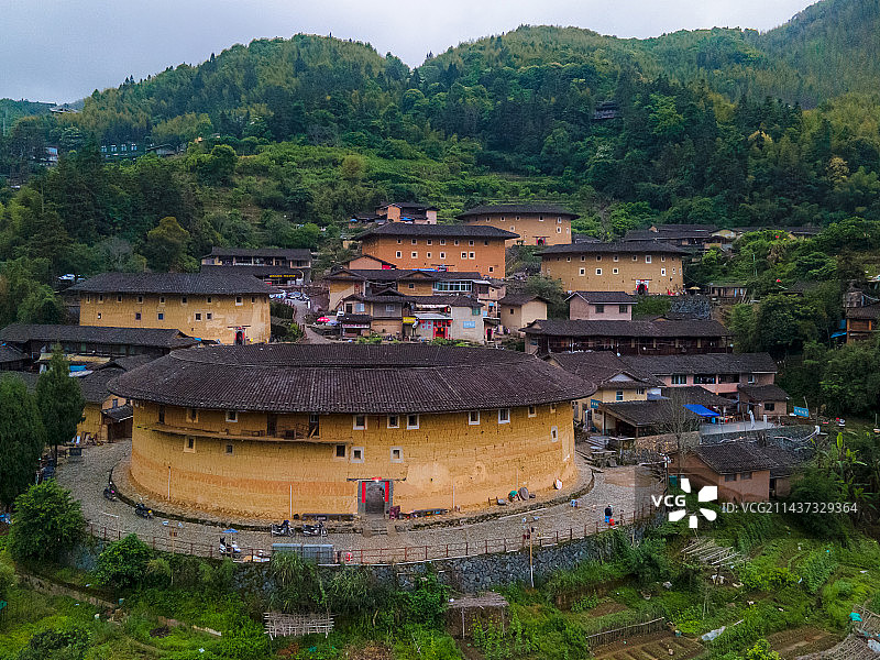 福建南靖田螺坑土楼航拍照片图片素材
