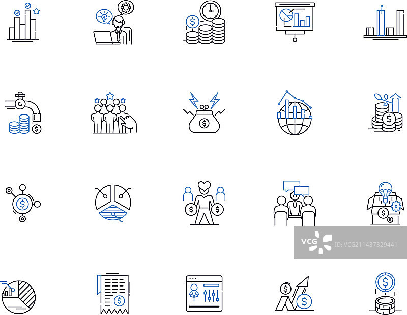 金融气候折线图标合集图片素材