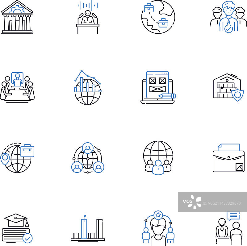 控制主导地位线性图标合集图片素材