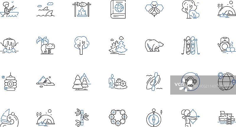 海岸自行车骑行线路图标合集图片素材