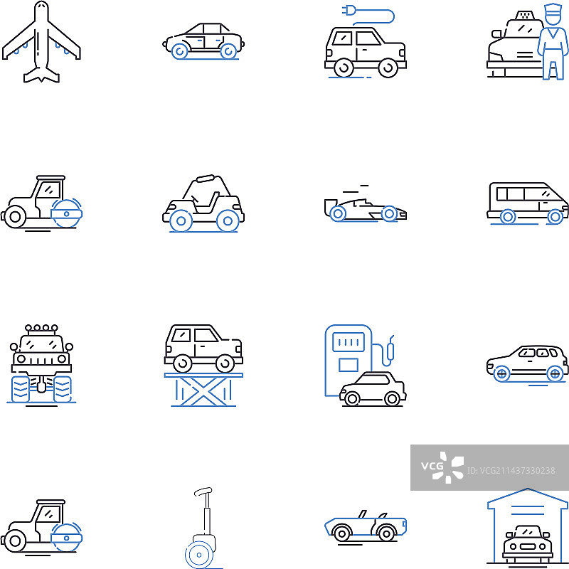 配送服务线性图标合集图片素材