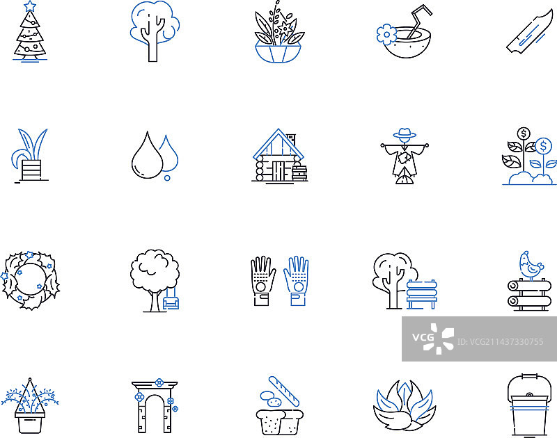 农场管理线性图标合集图片素材