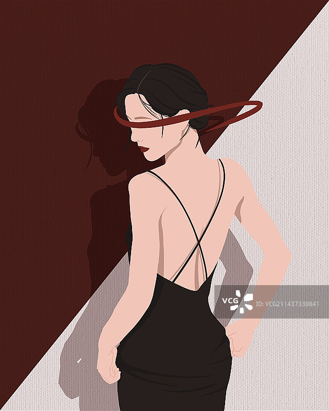 成熟美女吊带露背美图图片素材