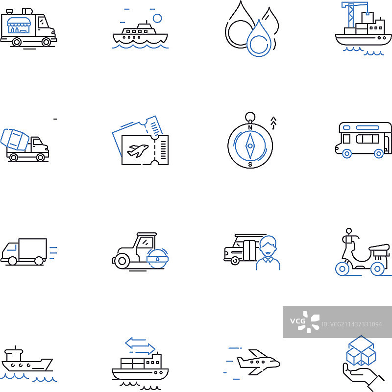 传输线条图标合集图片素材