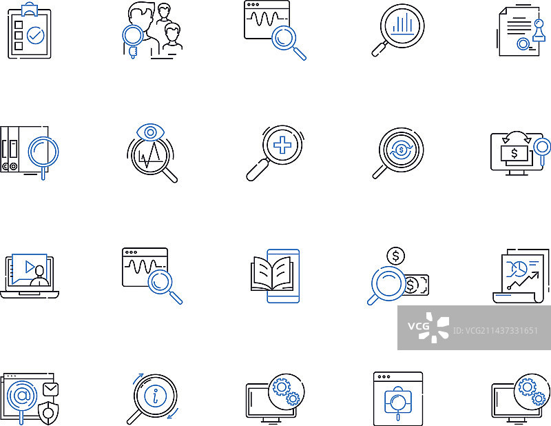 疲惫不堪的线条图标合集图片素材
