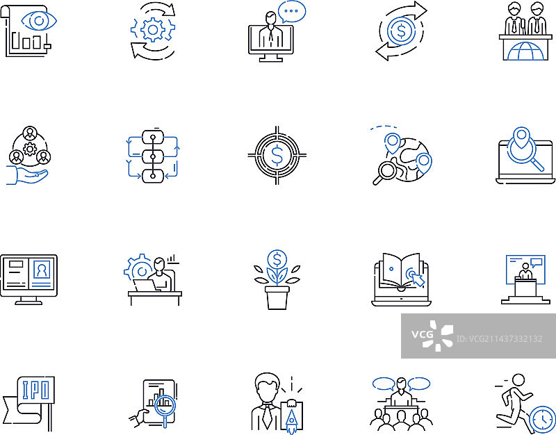 费用管理线性图标合集图片素材