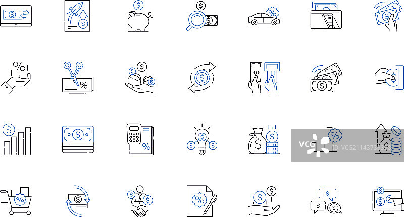 客户主管线条图标集合图片素材