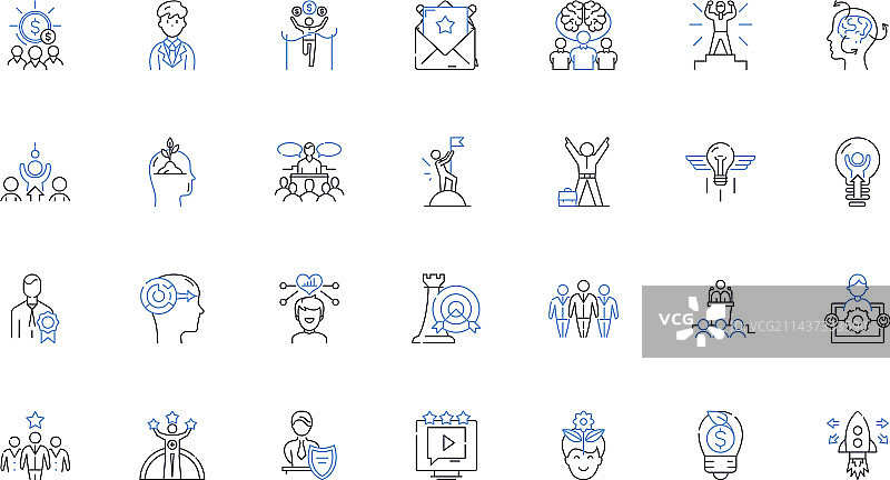 优势地位线性图标集合图片素材