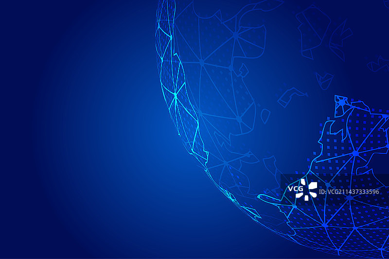 点线链接镂空地球互联网科技技术背景图片素材