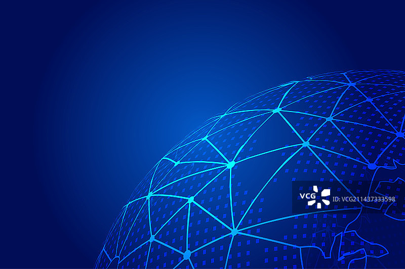 点线链接镂空地球互联网科技技术背景图片素材