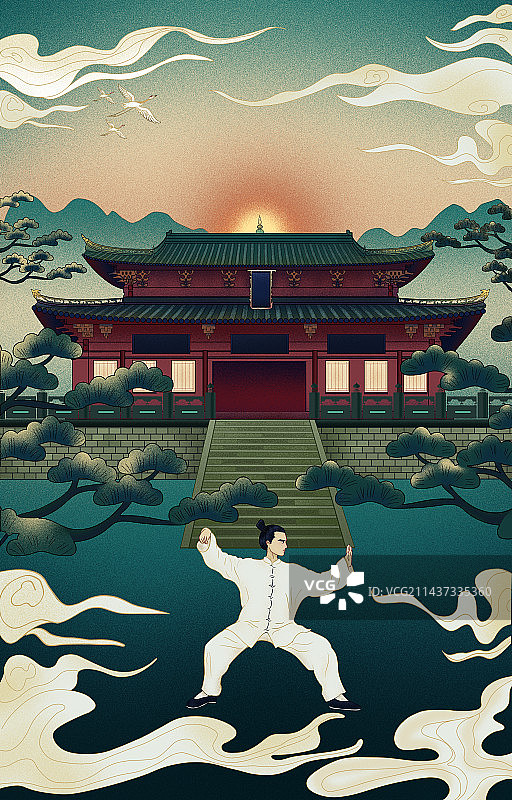 古风肌理插画图片素材