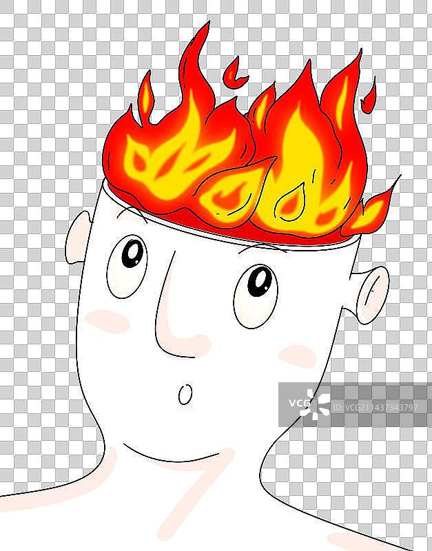 火冒三丈插画设计手绘卡通元素生气图片素材