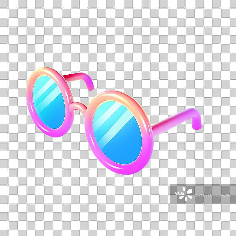 C4D立体卡通眼镜元素图片素材