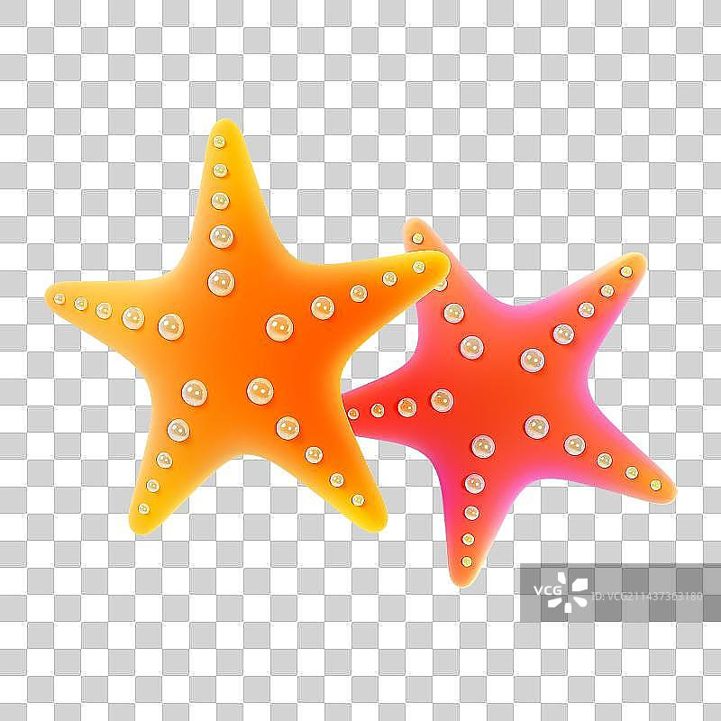 C4D立体海星元素图片素材