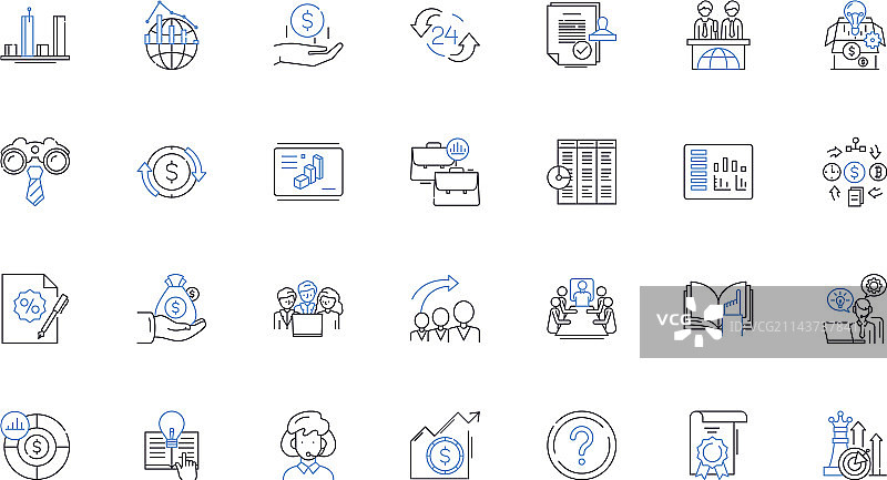 日间交易线性图标集合波动性图片素材