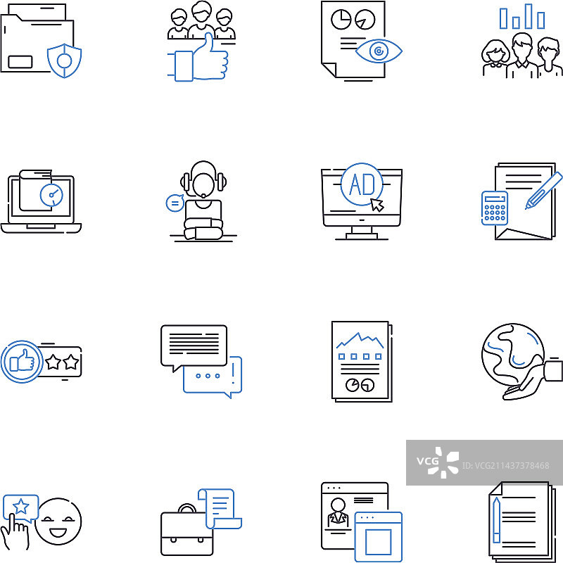 活动策划线性图标合集图片素材