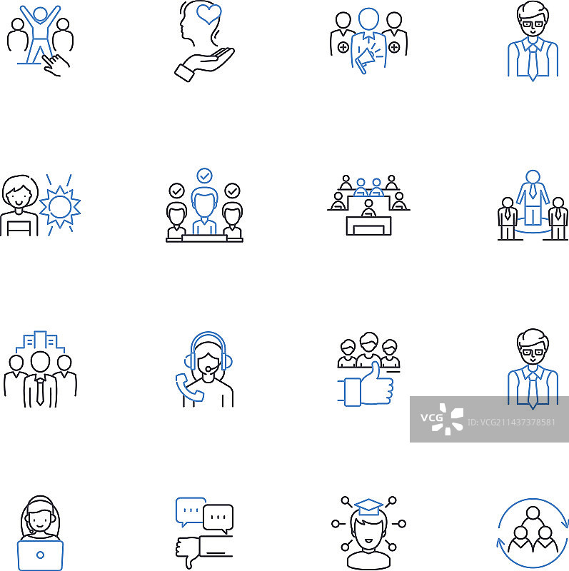 人际关系建立线性图标合集图片素材