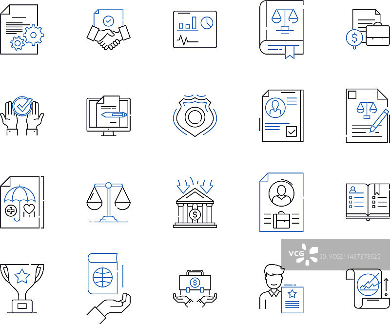 商业领域线性图标合集图片素材