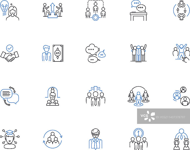 培养关怀耐心线性图标系列图片素材