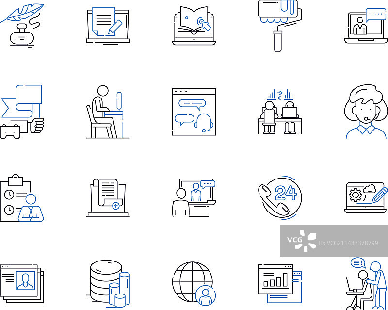 联合勘探线性图标合集图片素材