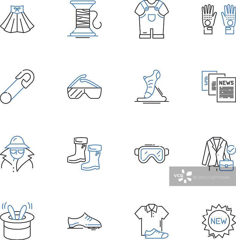 高级时装系列线性图标图片素材