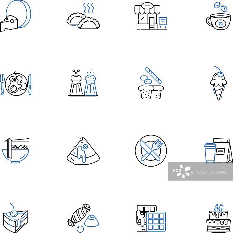 寒冷冰冻线条图标合集图片素材