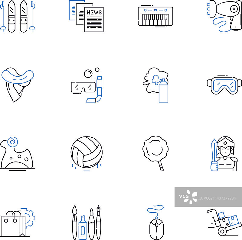 混合物线条图标集合图片素材