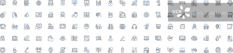 独立承包商线性图标合集图片素材