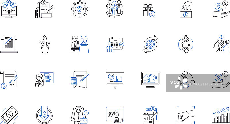 行为经济学线性图标合集图片素材