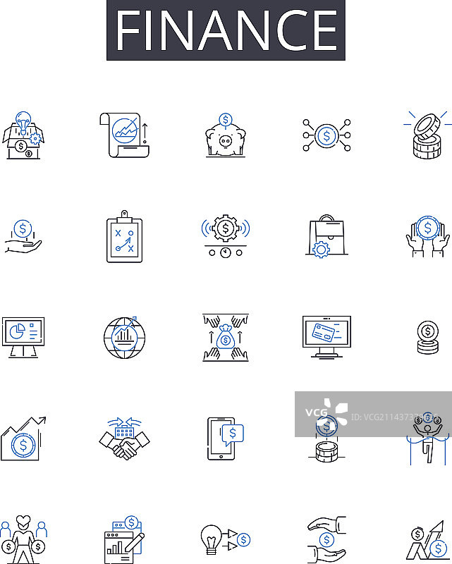 会计金融线条图标合集图片素材