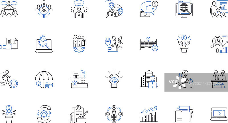 投资管理线性图标合集图片素材