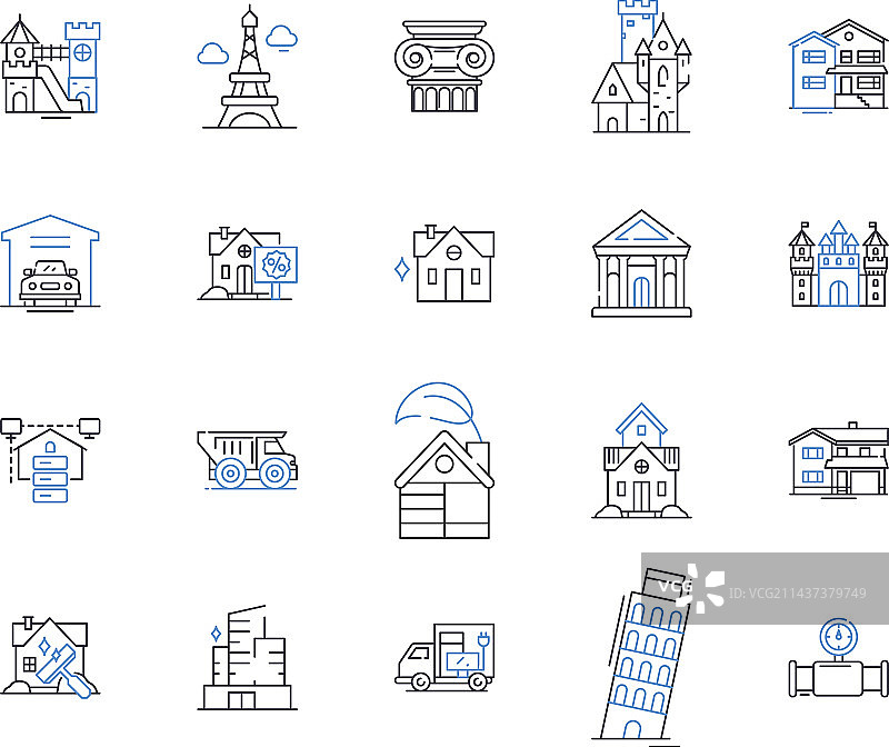 舒适小屋线性图标图片素材