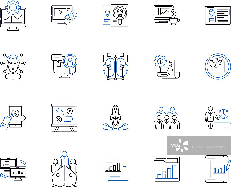 投资组合线性图标合集图片素材
