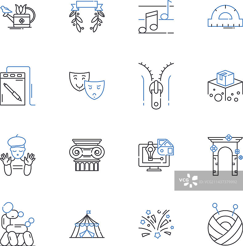 简约线条图标合集图片素材