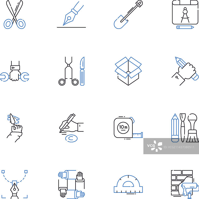 机械设备线性图标合集图片素材