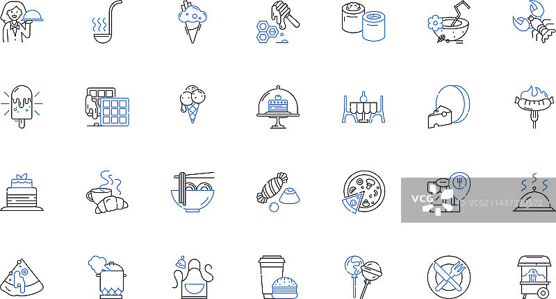 桨板运动线性图标合集图片素材