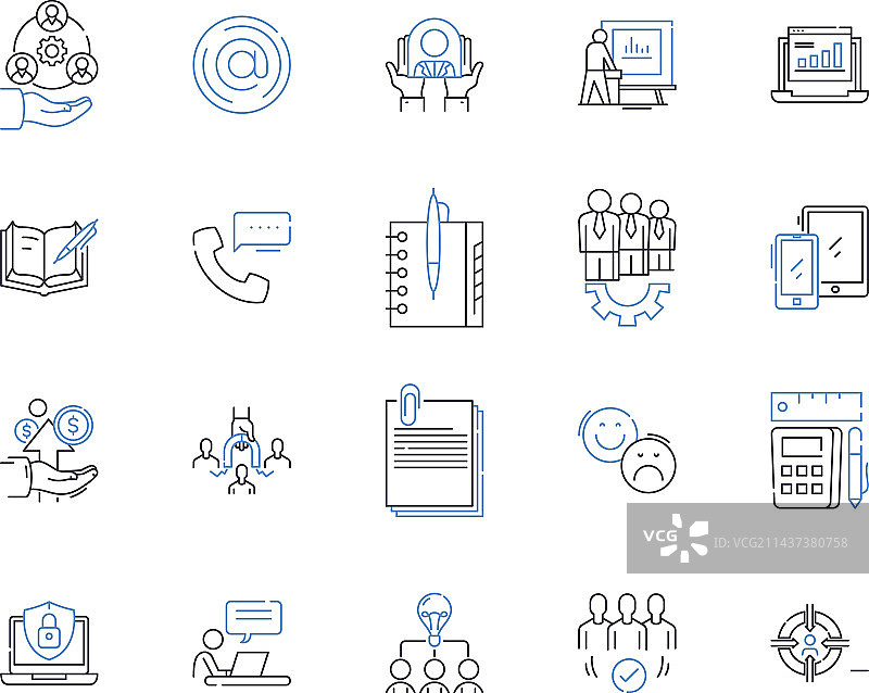 创业学校线性图标合集图片素材